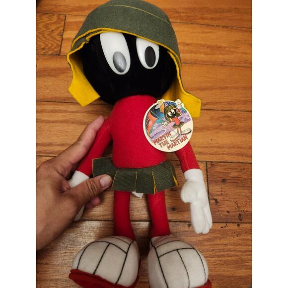 Vintage 1993‎ 24k Marvin The Martian Looney Tunes Plush Stuffed Toy With Tag - Picture 1 of 10